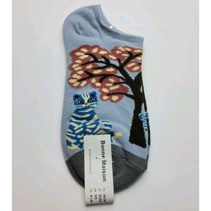 Bonne Maison Women's Cats Tree Ankle Socks Size 36-38